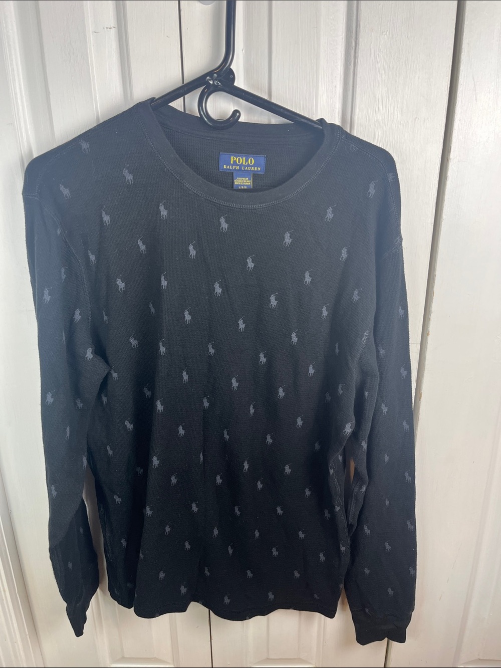Men’s Large Polo Ralph Lauren Black Long Sleeve Crewneck sleep shirt thermal